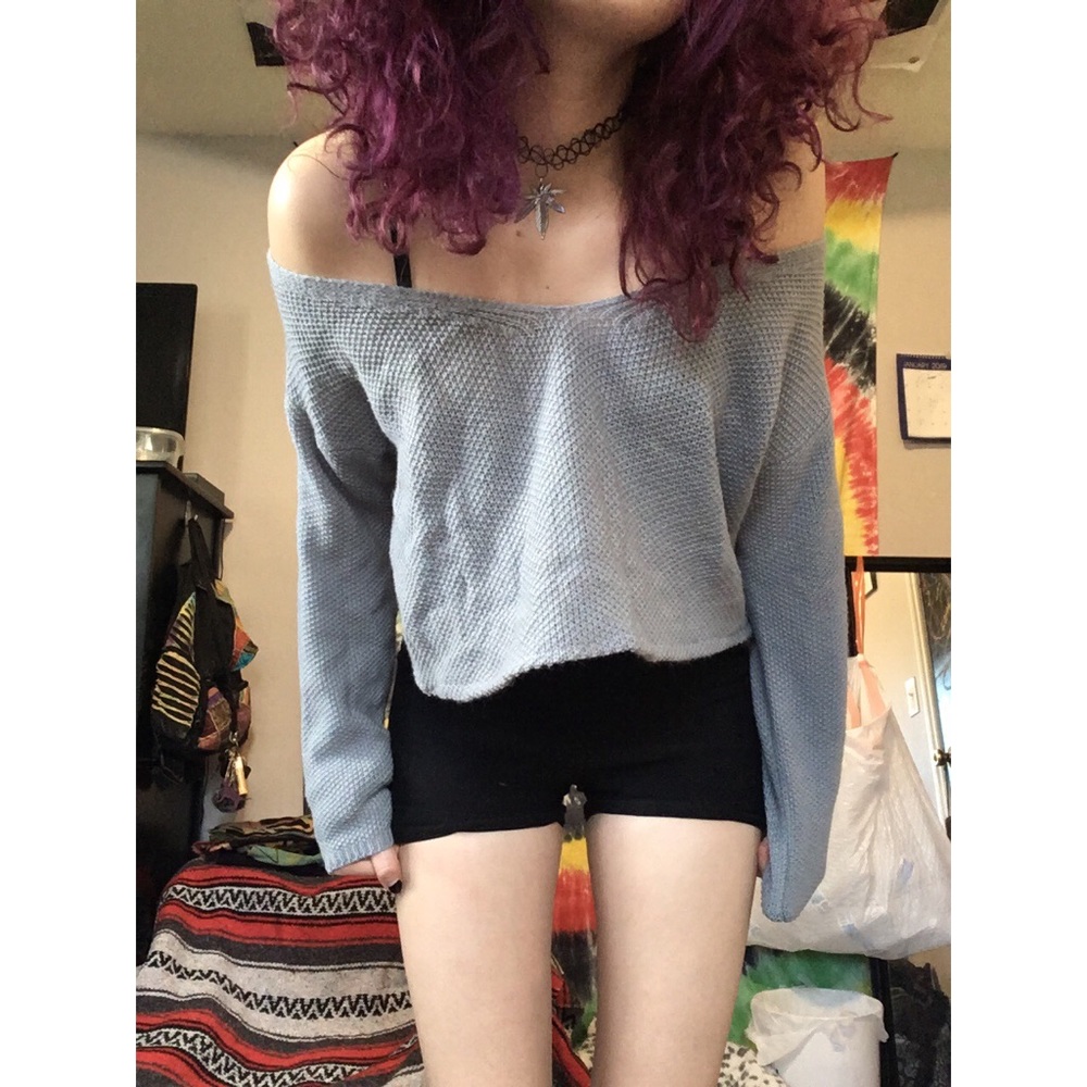 Gray cropped sweater